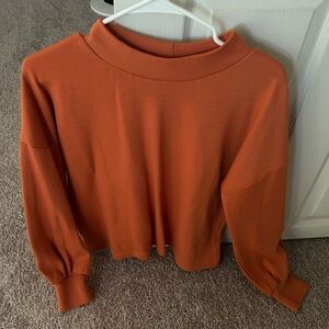 Orange Long Sleeve Mock Neck